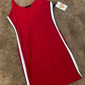 Ladies Medium Red, White, black Dress